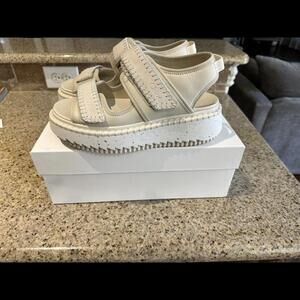 NIB Auth Chloe Lilli Shoes Sandals Sneakers Milk Vanilla Ice  Size 38 $875